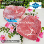 Mutton LEG BONELESS paha domba frozen Australia MIDFIELD half 1/2 cuts +/- 1.8 kg (price/kg)